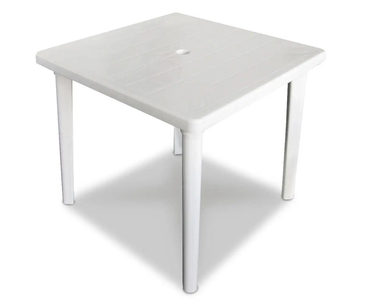Mesa de plástico branca quadrada
